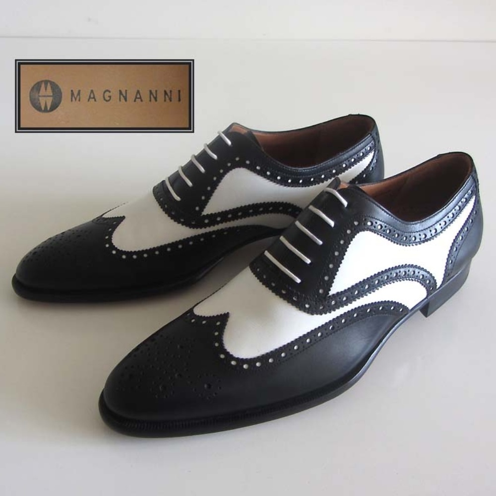 new MAGNANNI wingtip brogue spectator shoes 8.5 M